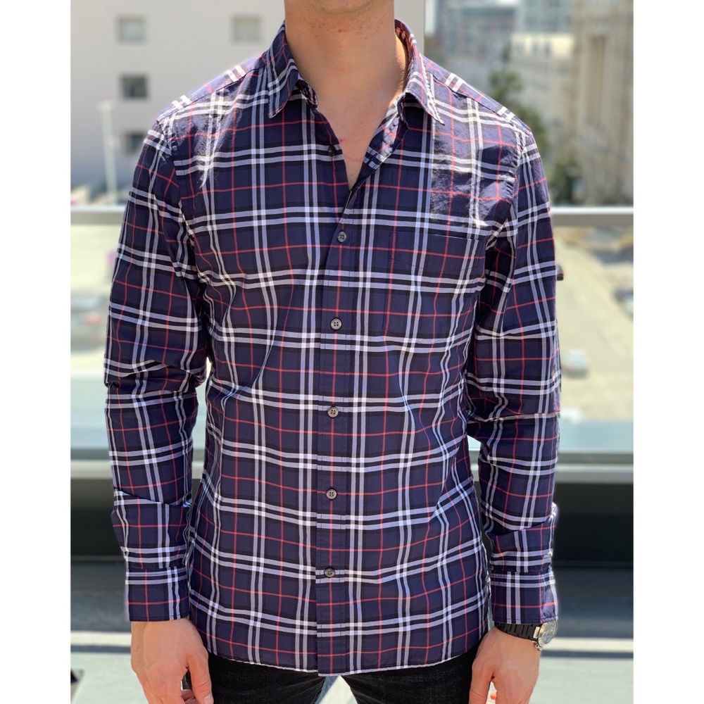Burberry Check Stretch Cotton Shirt